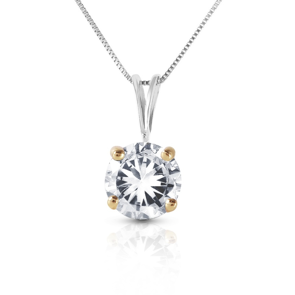 SOLID GOLD NECKLACE WITH NATURAL 0.50 CT. DIAMON - Picture 2 of 5